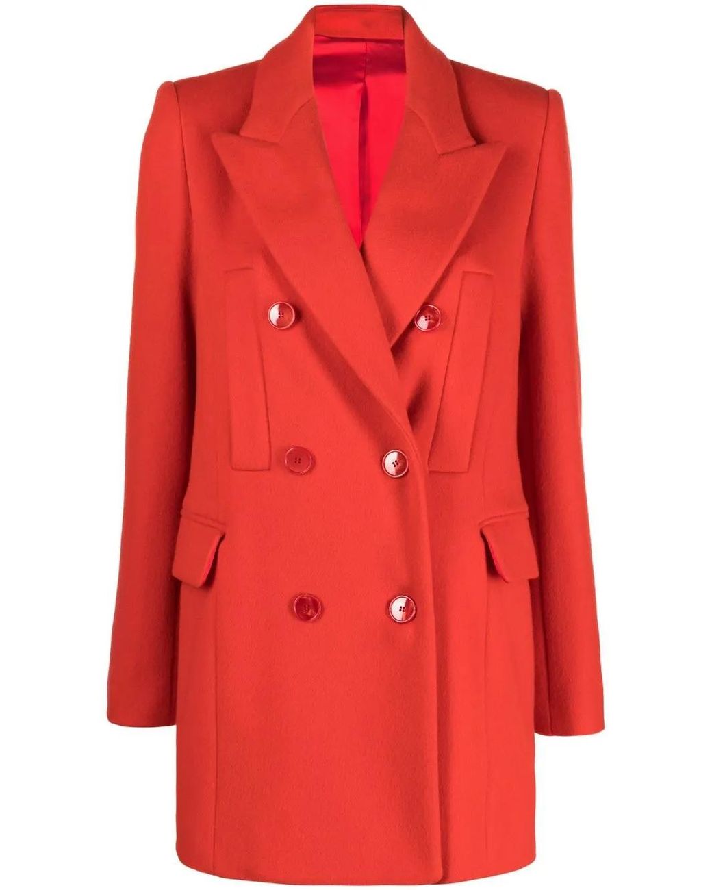 Isabel Marant Red Double-Breasted Short Coat