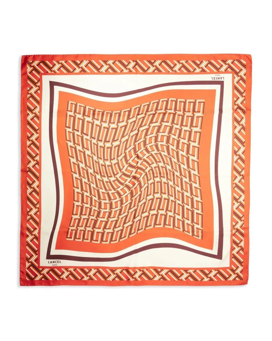 Lancel Orange Schal Mit Monogramm