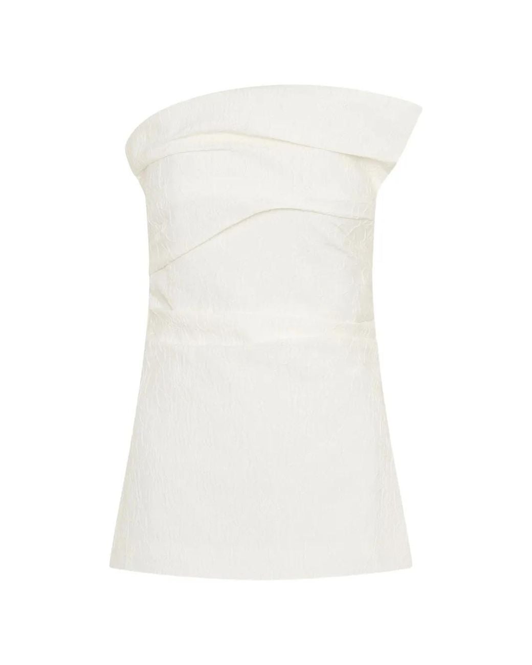Anna Quan White Valletta Strapless Draped Blouse