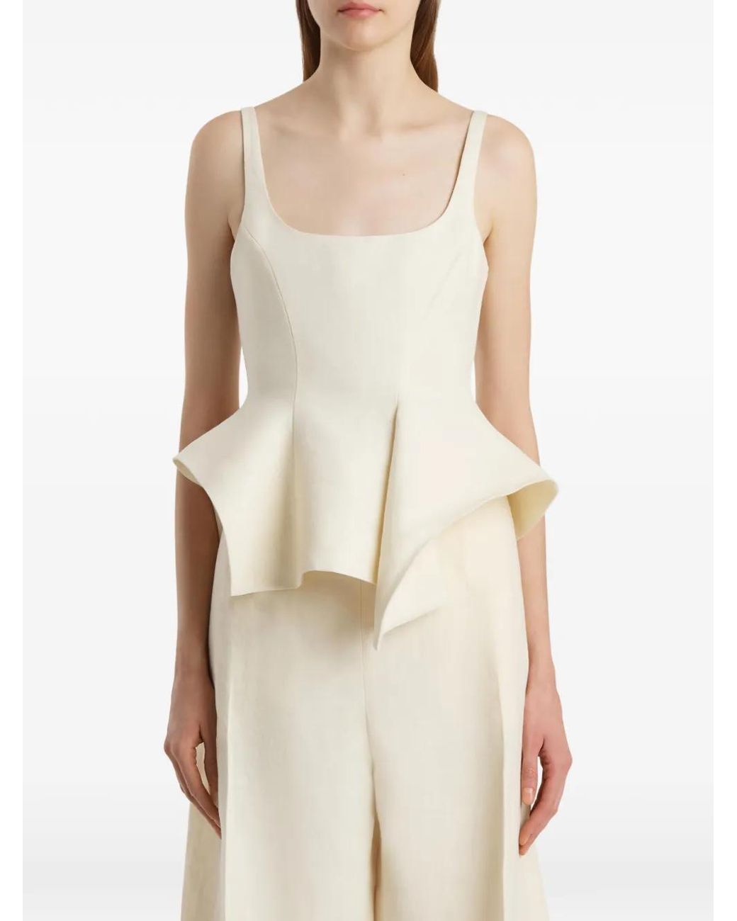 Khaite White Peplum Top