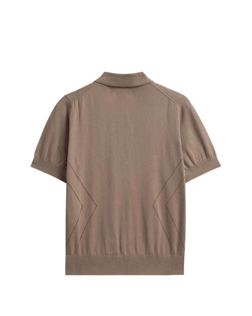 Pringle of Scotland Brown Pointelle-Knit Polo Top