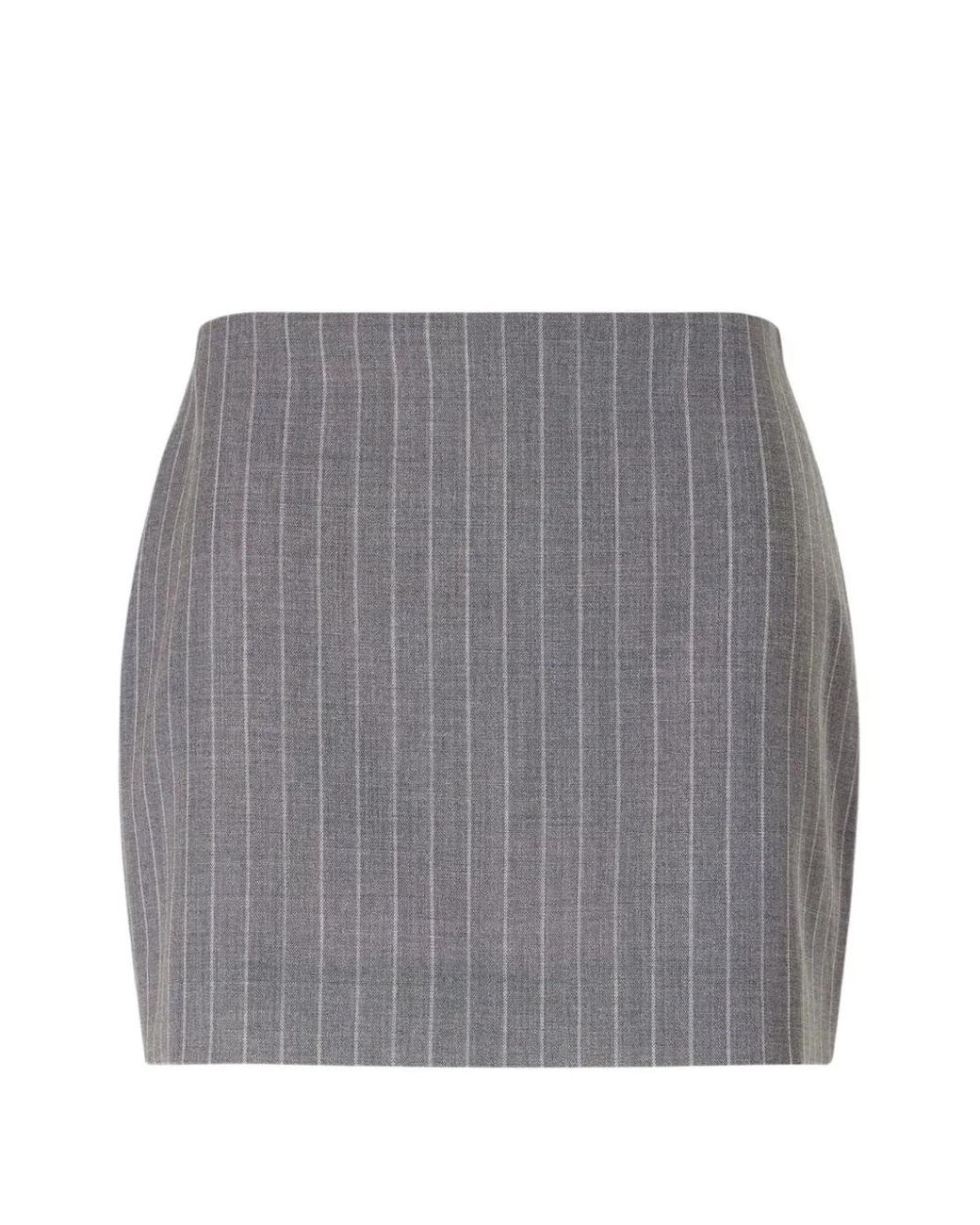 Valentino Garavani Gray Pinstripe-Print Skirt