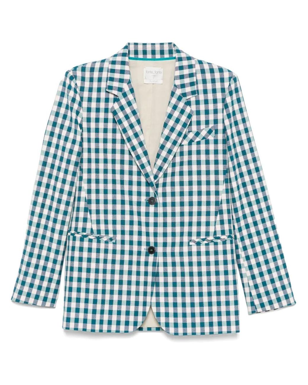 Forte_forte Blue Gingham-Check Blazer