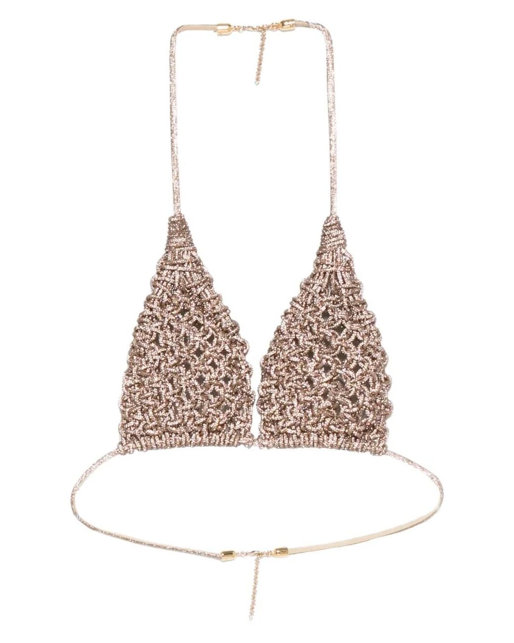 HIBOURAMA White X Mvp Wardrobe Diamond Woven-Design Top