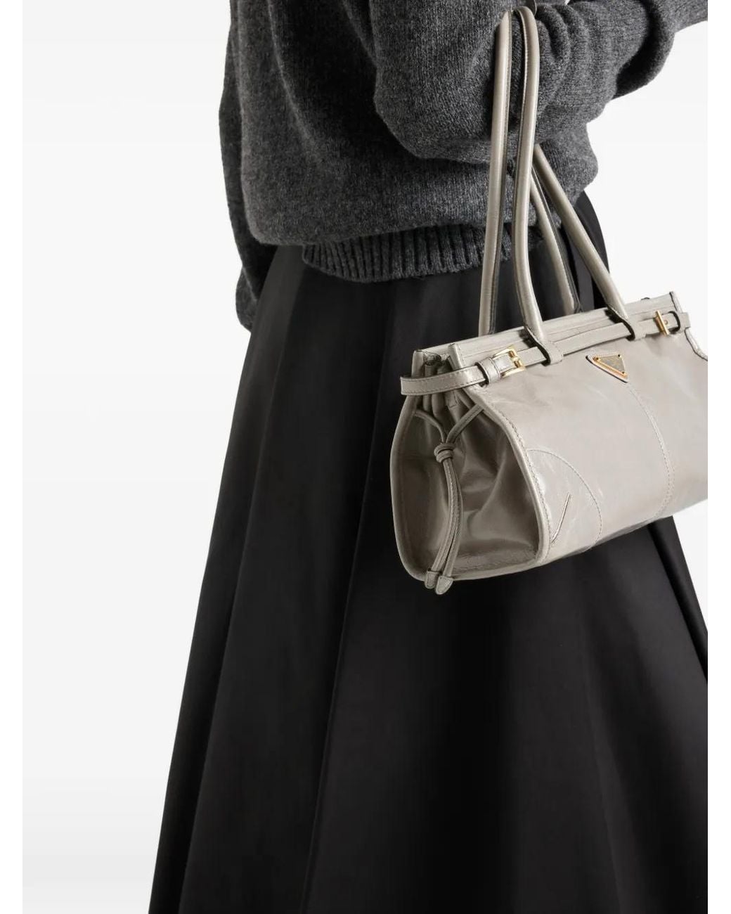 Prada Black Chino Circle Midi-Skirt