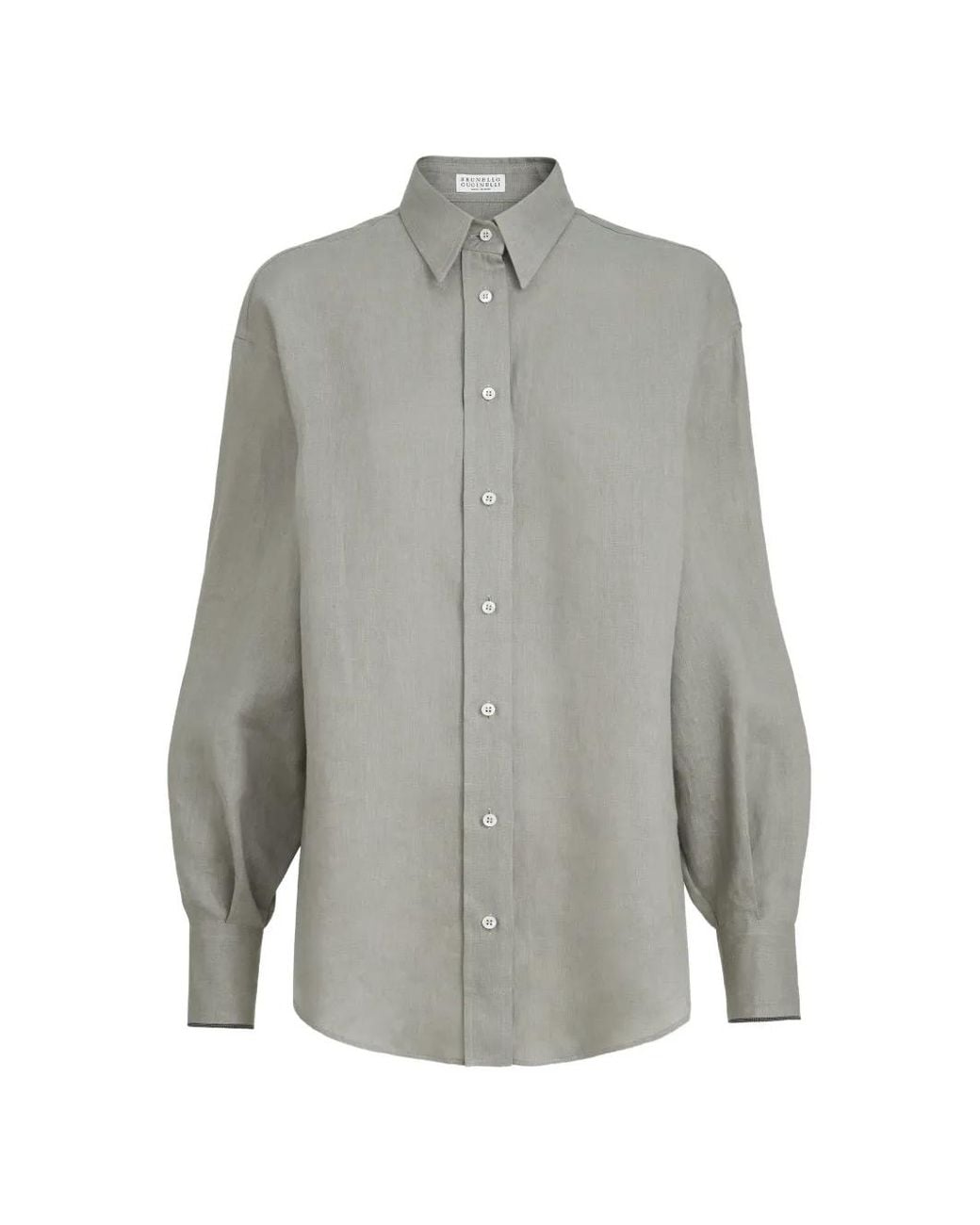 Brunello Cucinelli Gray Linen Shirt