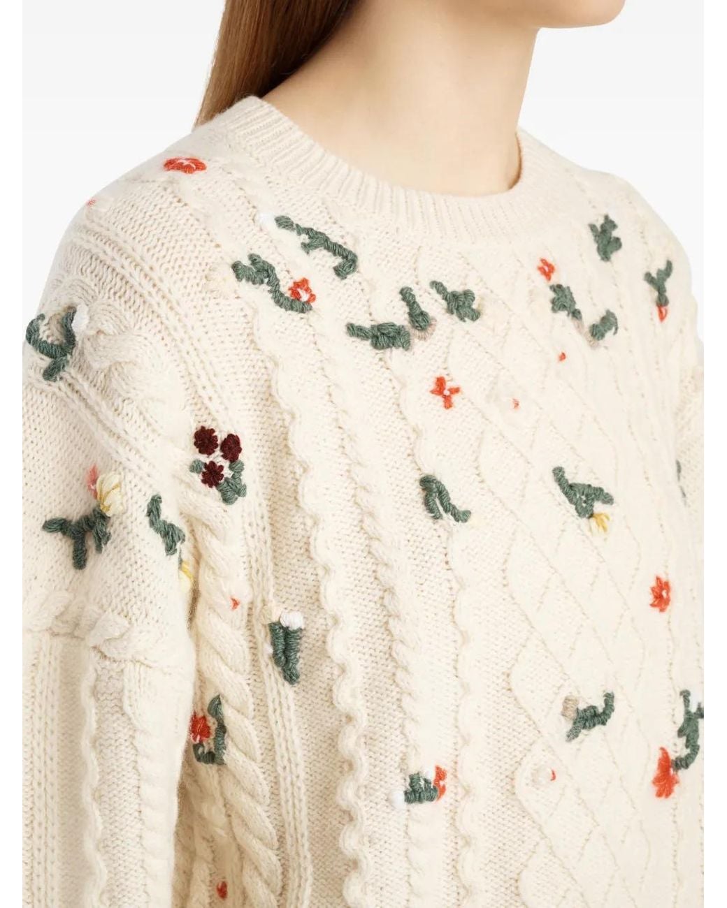 Khaite Natural Elias Embroidery Sweater