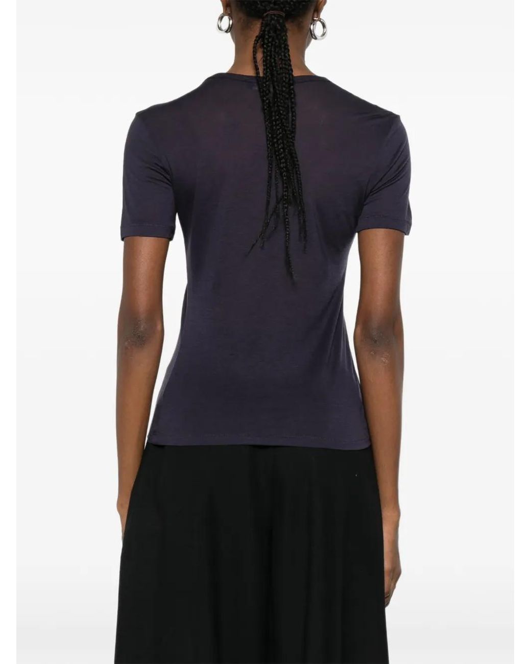 Anine Bing Blue Sylvie Crew-Neck Short-Sleeve T-Shirt