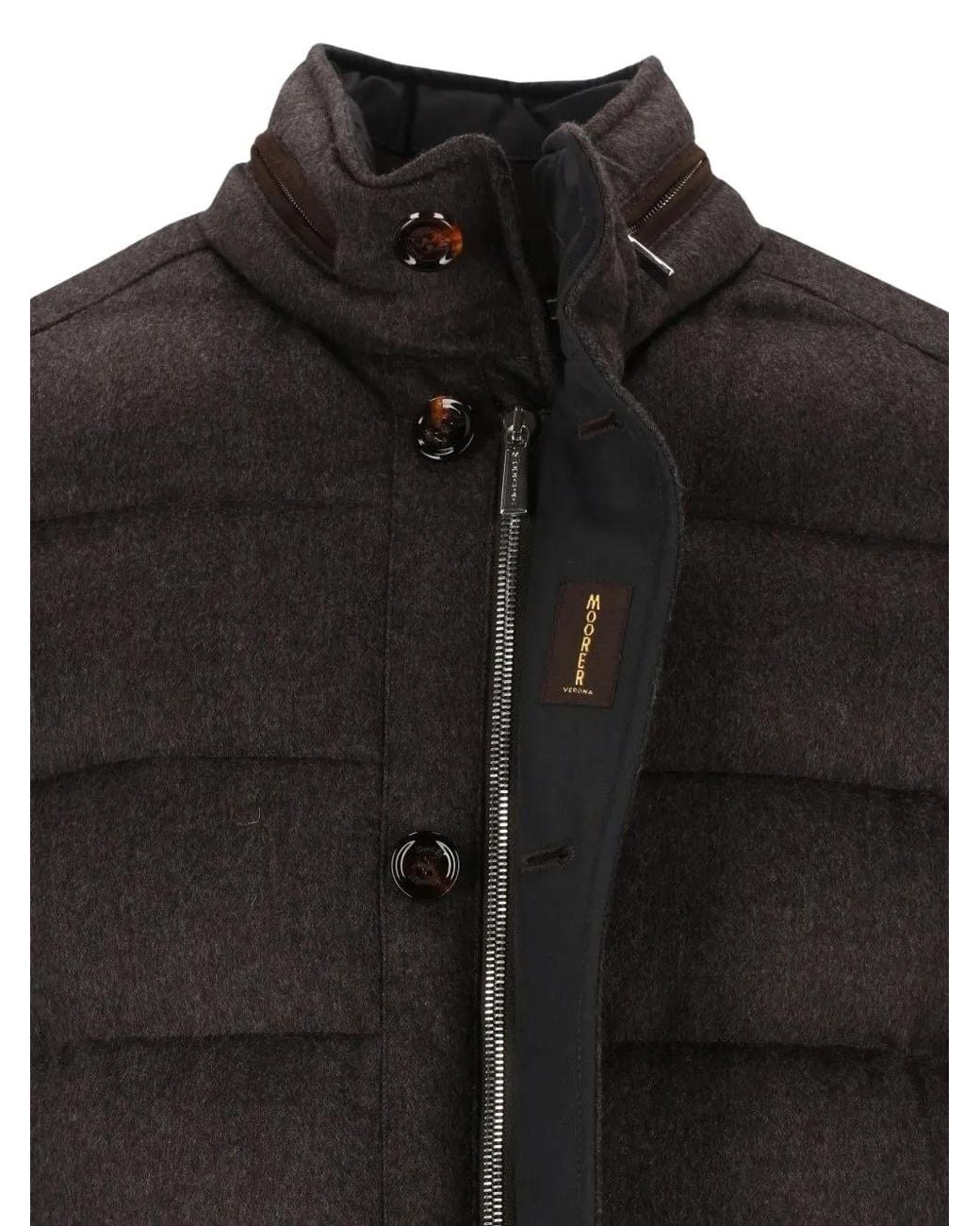 Moorer Black Doudoune À Col Montant for men