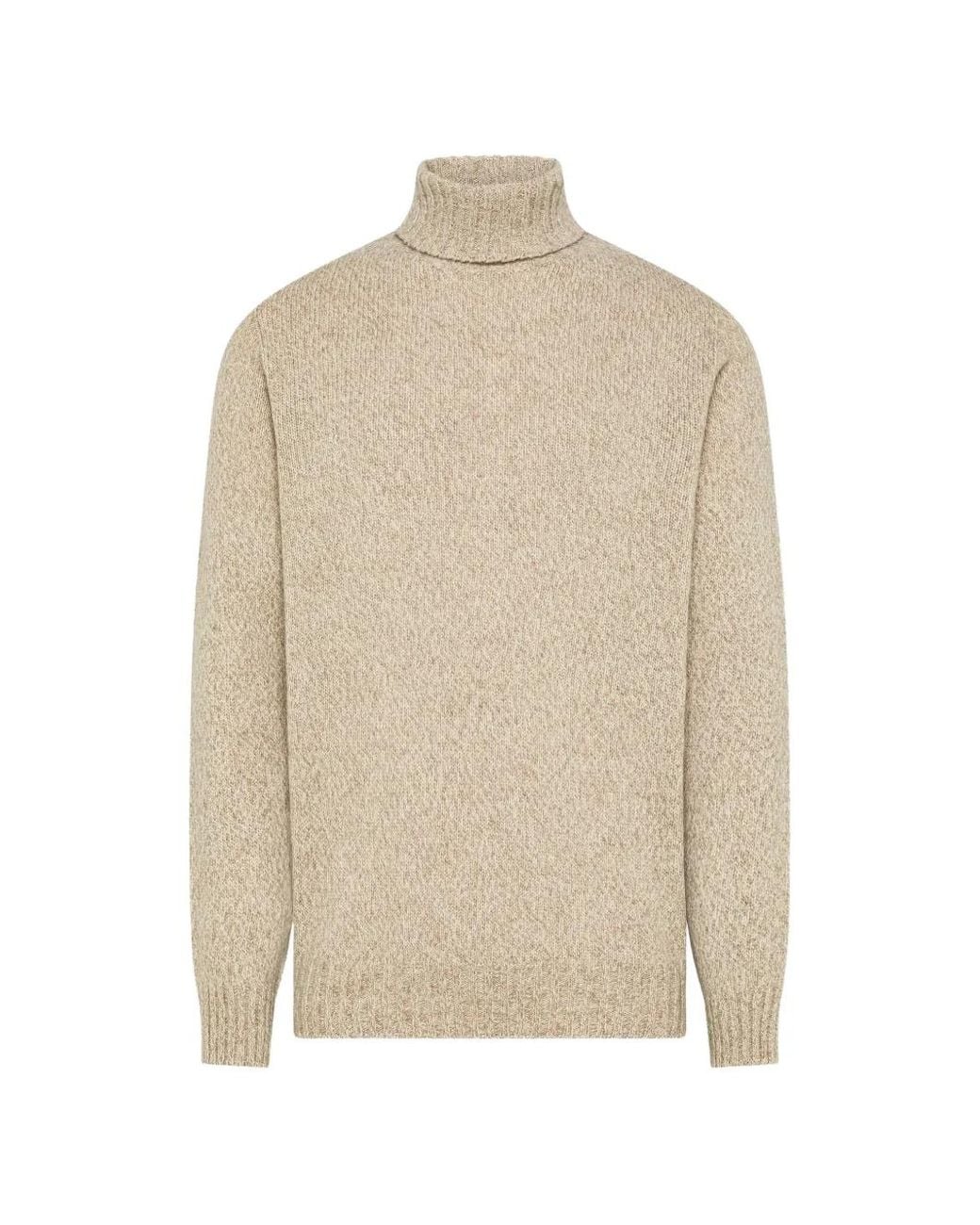 Seventy Natural Roll-Neck Ribbed-Trim Sweater for men