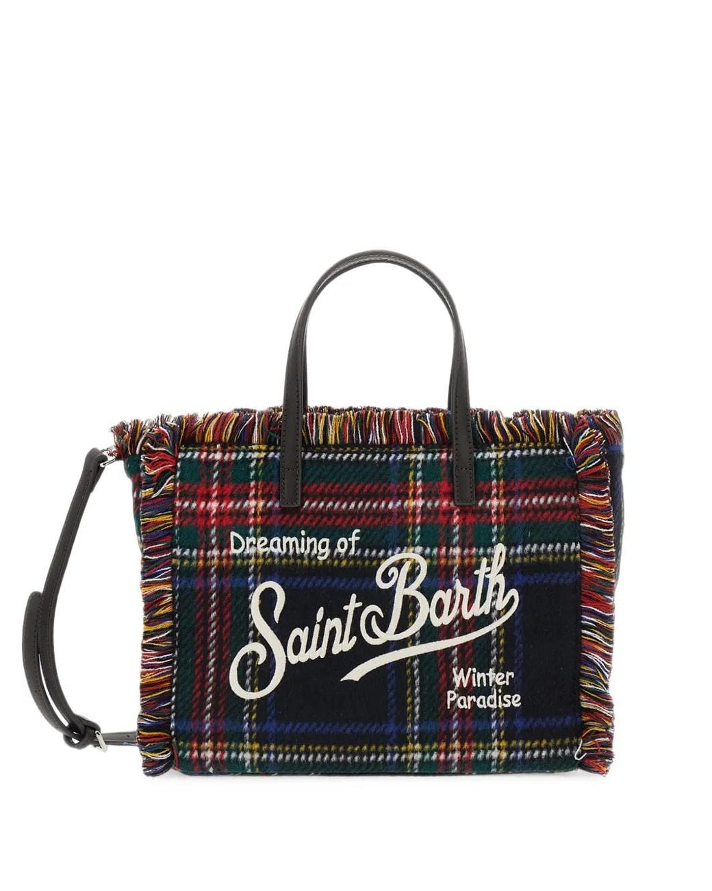 Mc2 Saint Barth Black Tartan-Check Tote Bag