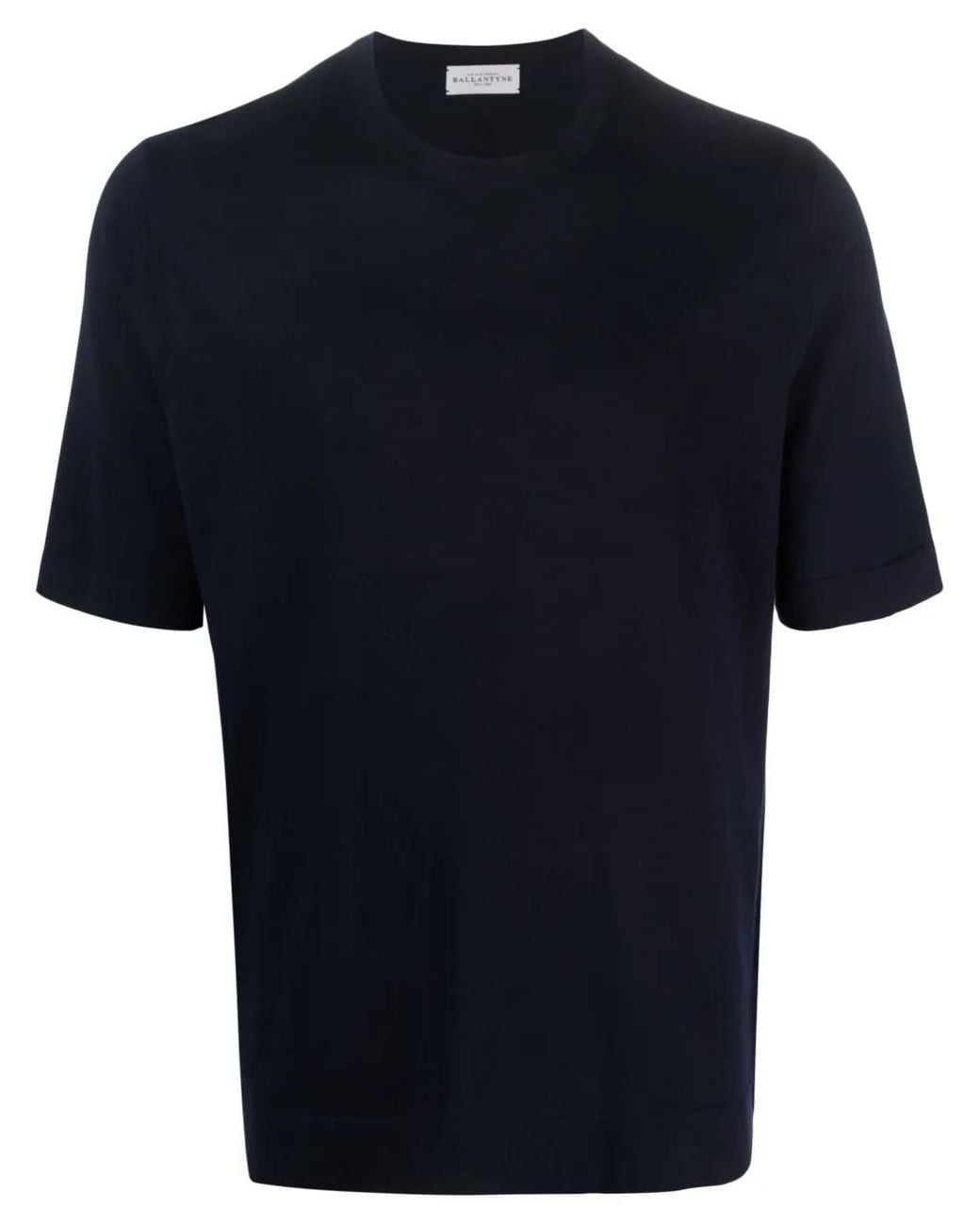 Ballantyne Blue Round Neck Cotton T-Shirt for men