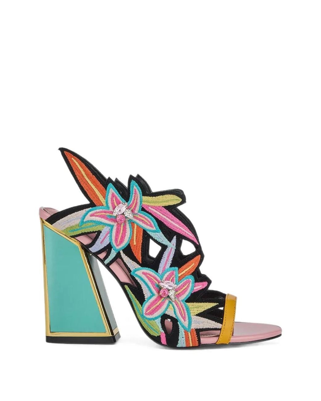 Kat Maconie White Diva Dee Embroidered Crystal-Embellished Sandals