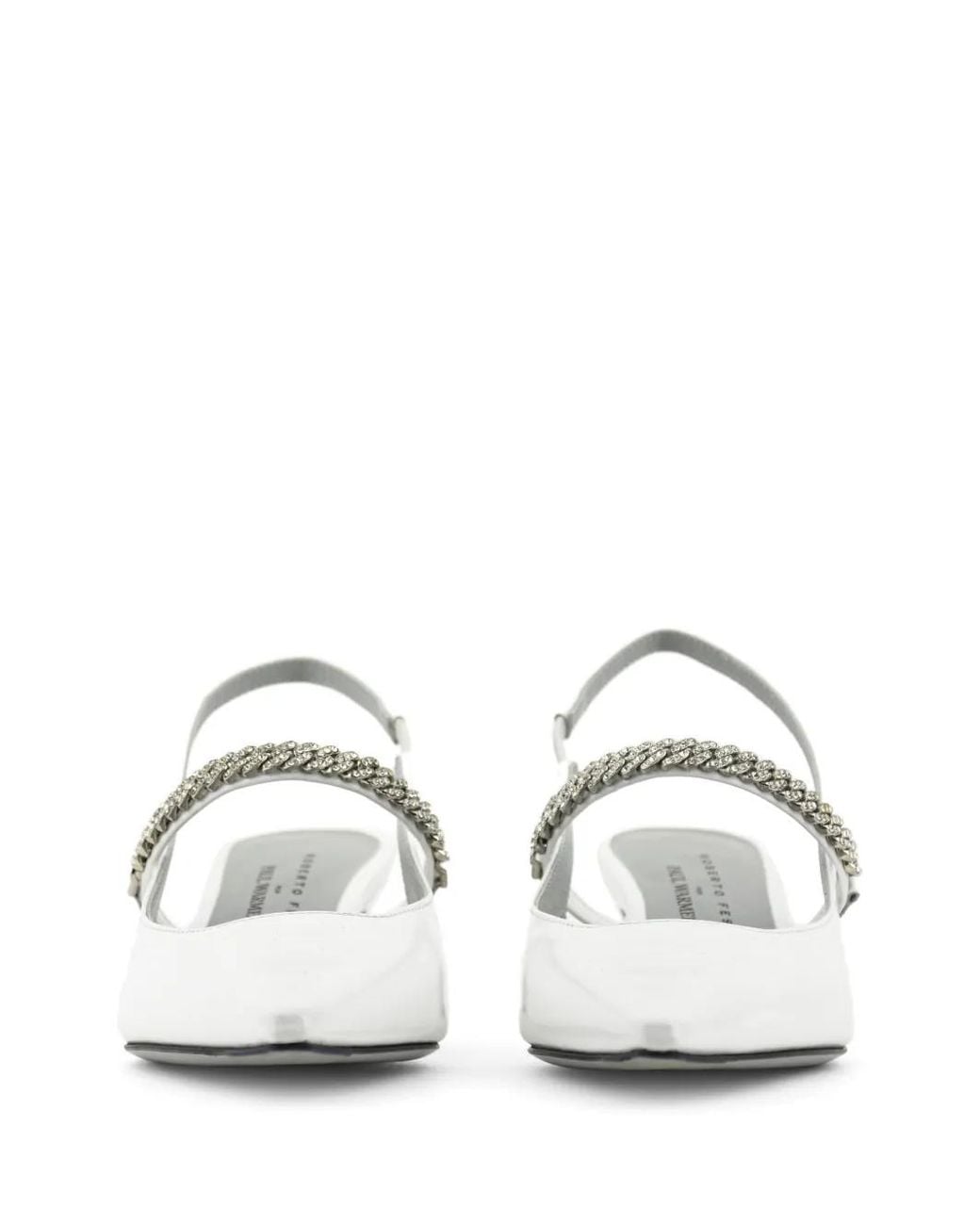 Roberto Festa White Mallory Crystal-Embellished Heeled Pumps