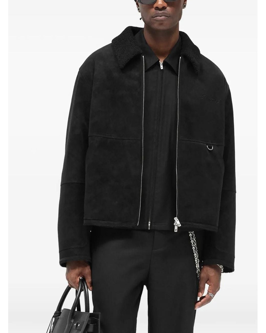 Represent Blue Faux Shearling Jacket for men
