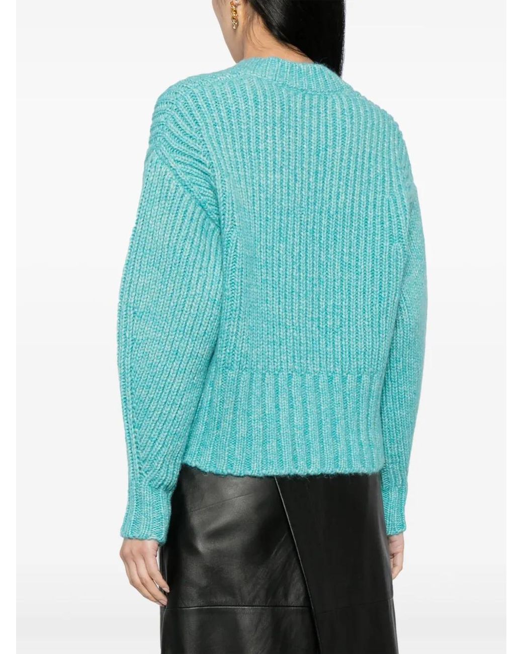 IRO Blue Ewenn Chunky-Knit Cropped Jumper
