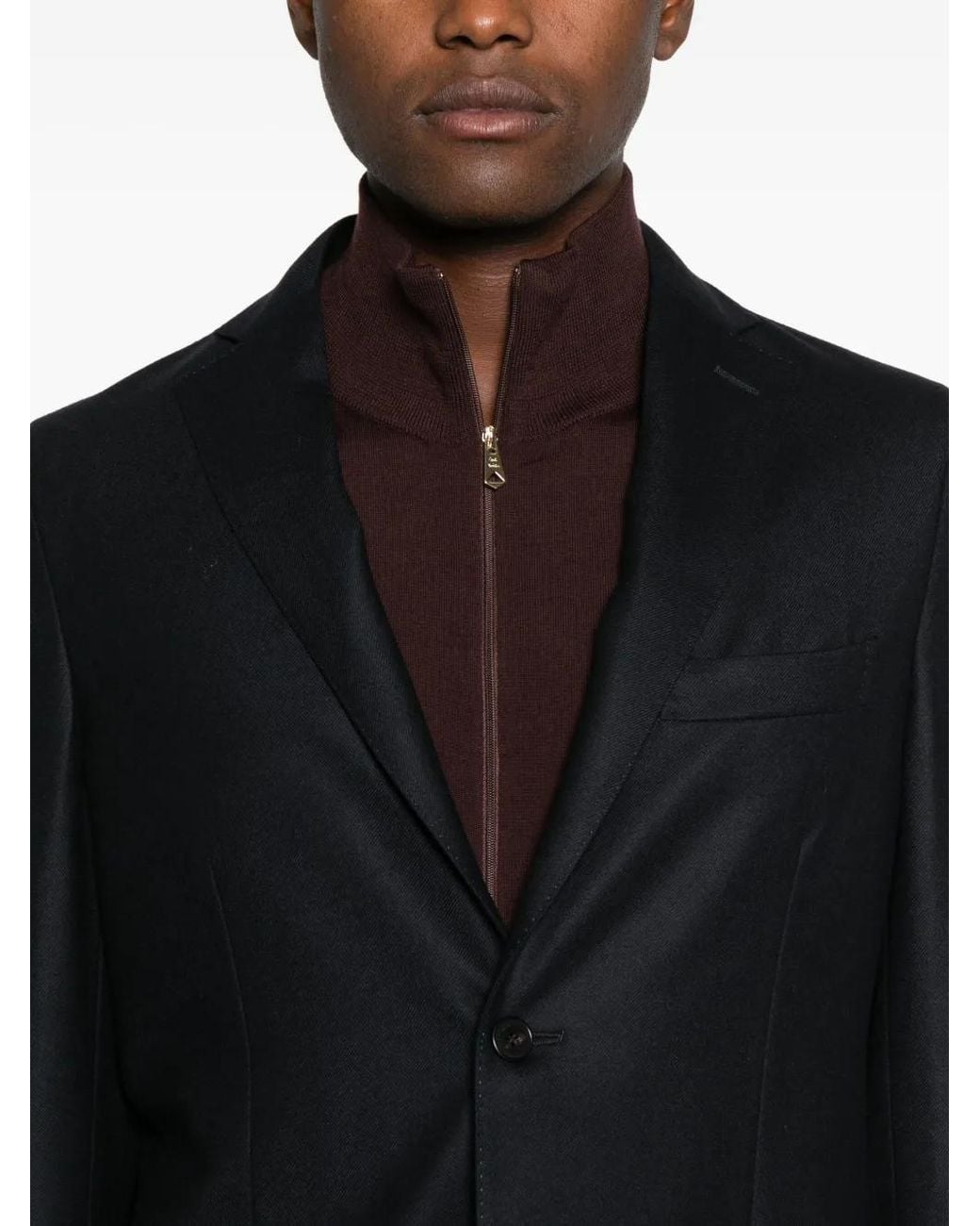 Incotex Black Buttoned Jacket for men