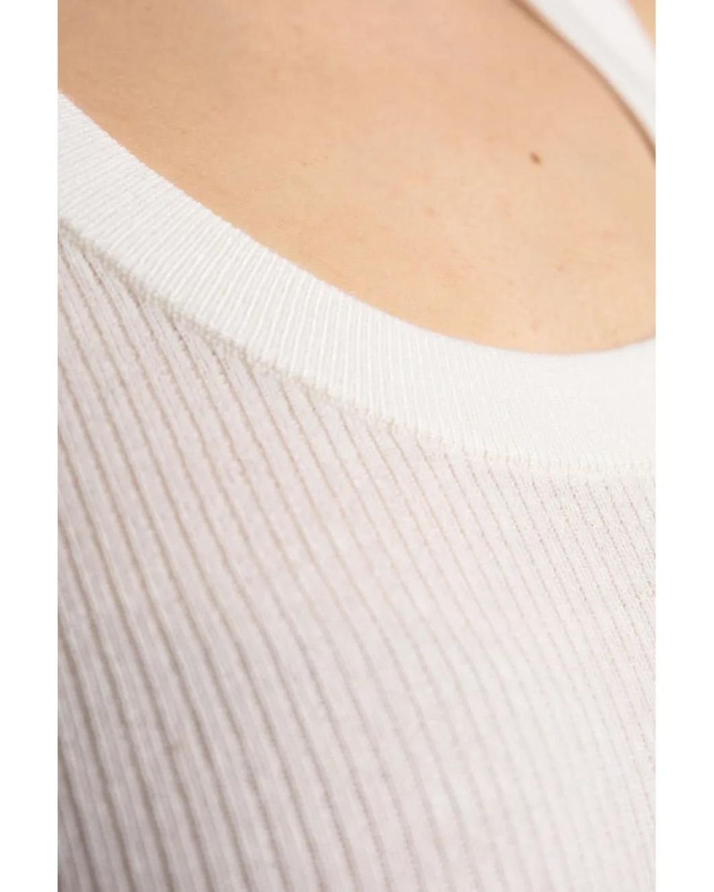 Lisa Yang White Ina Ribbed Top