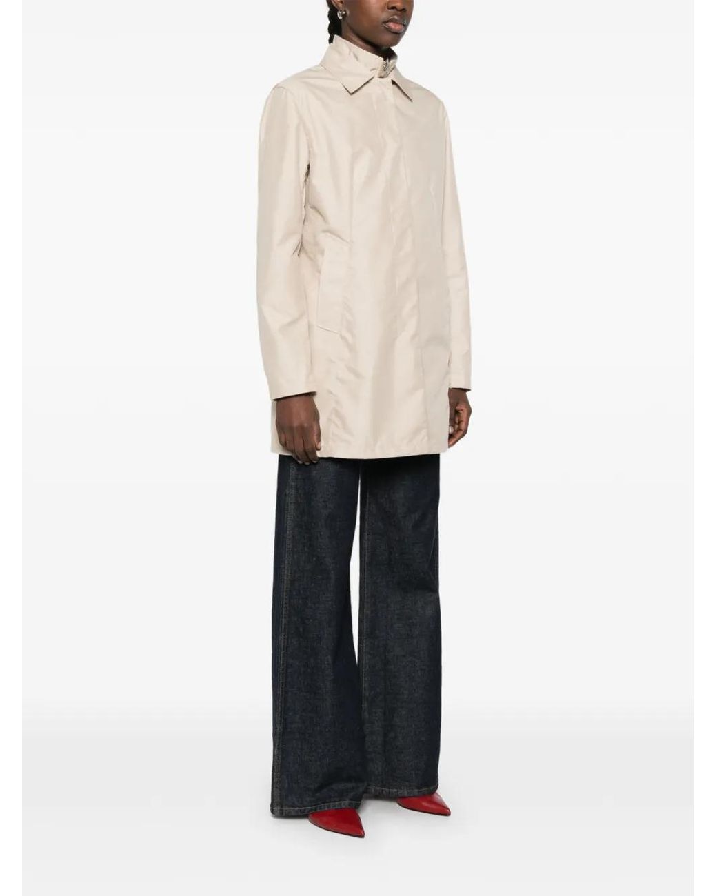 Fay White Collared Coat
