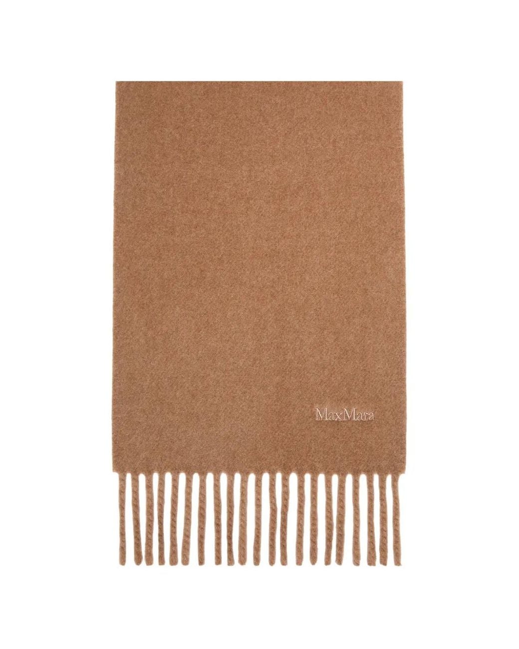Max Mara Brown Yarn-Dyed Wool Scarf