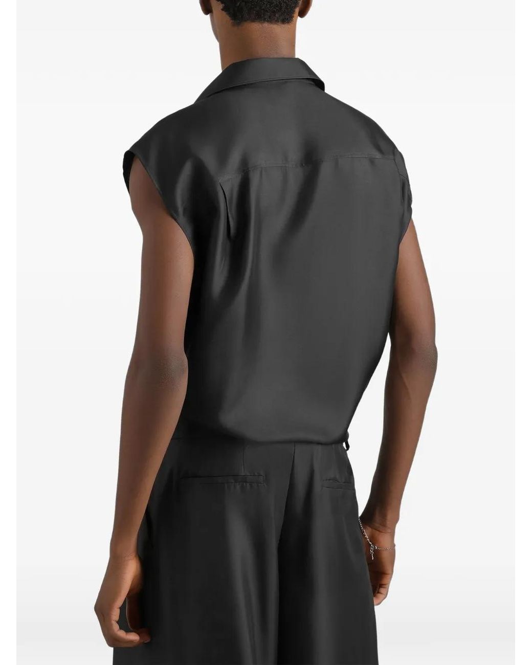 Dolce & Gabbana Black Exclusive Silk Twill Shirt for men