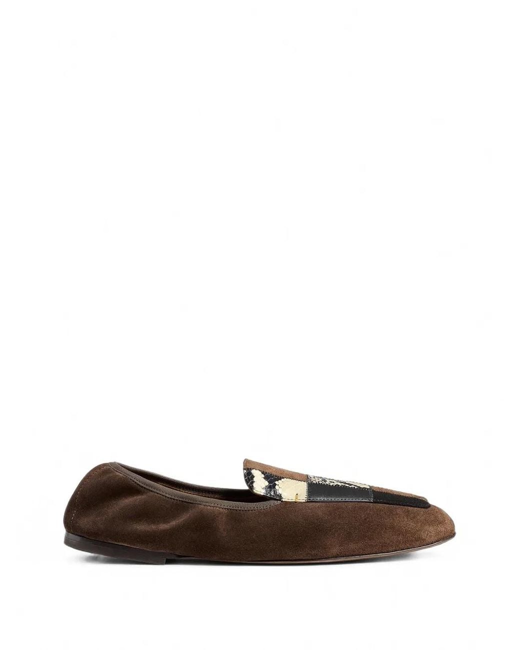 Khaite White Zoe Patchwork Ballet Flats