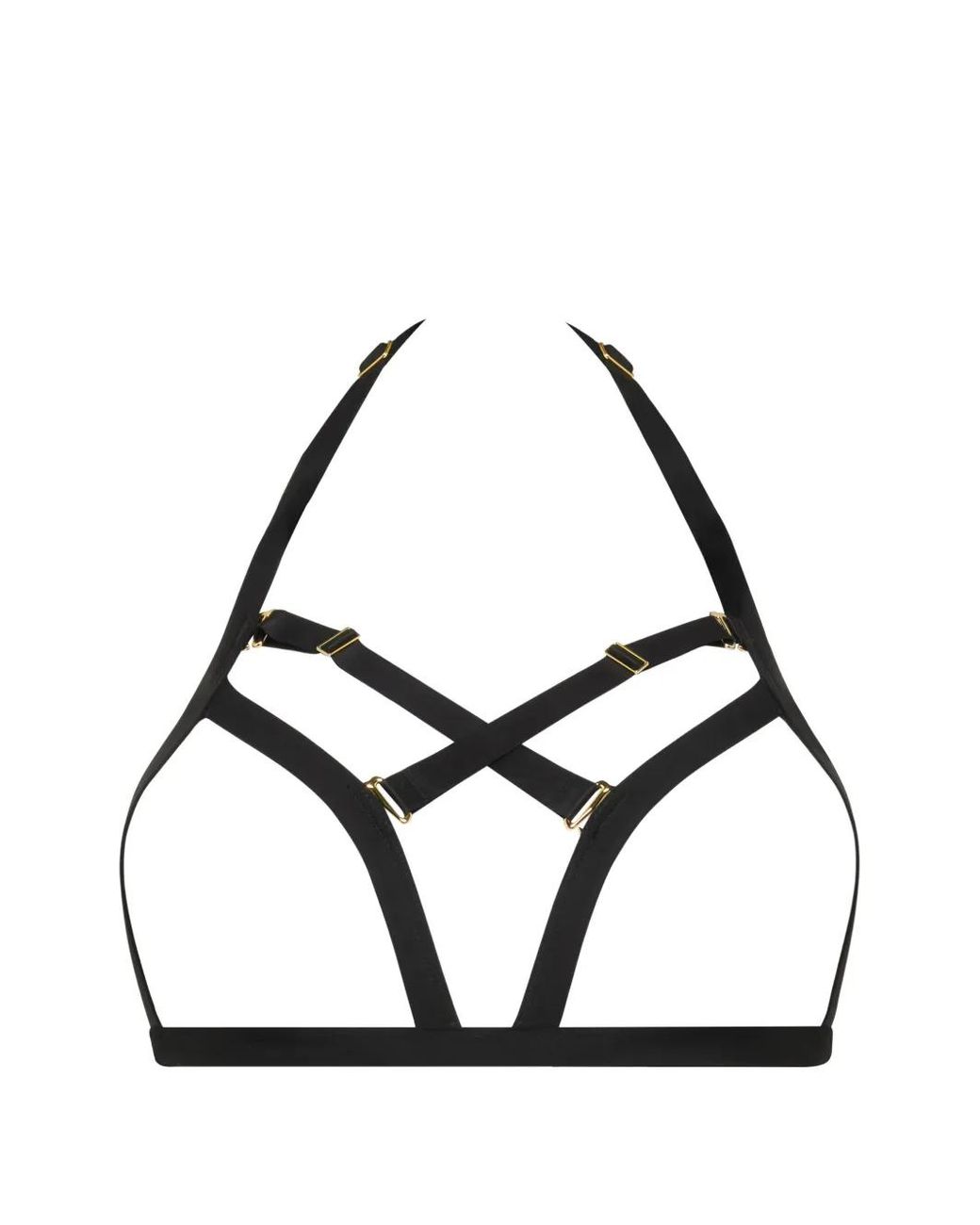 Top De Bikini Fatale Con Diseño Abierto Maison Close de color Black