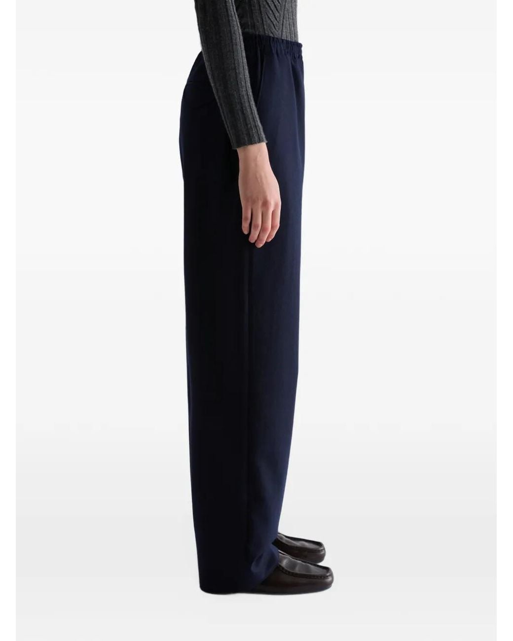 Jil Sander Blue Wool Flannel Trousers