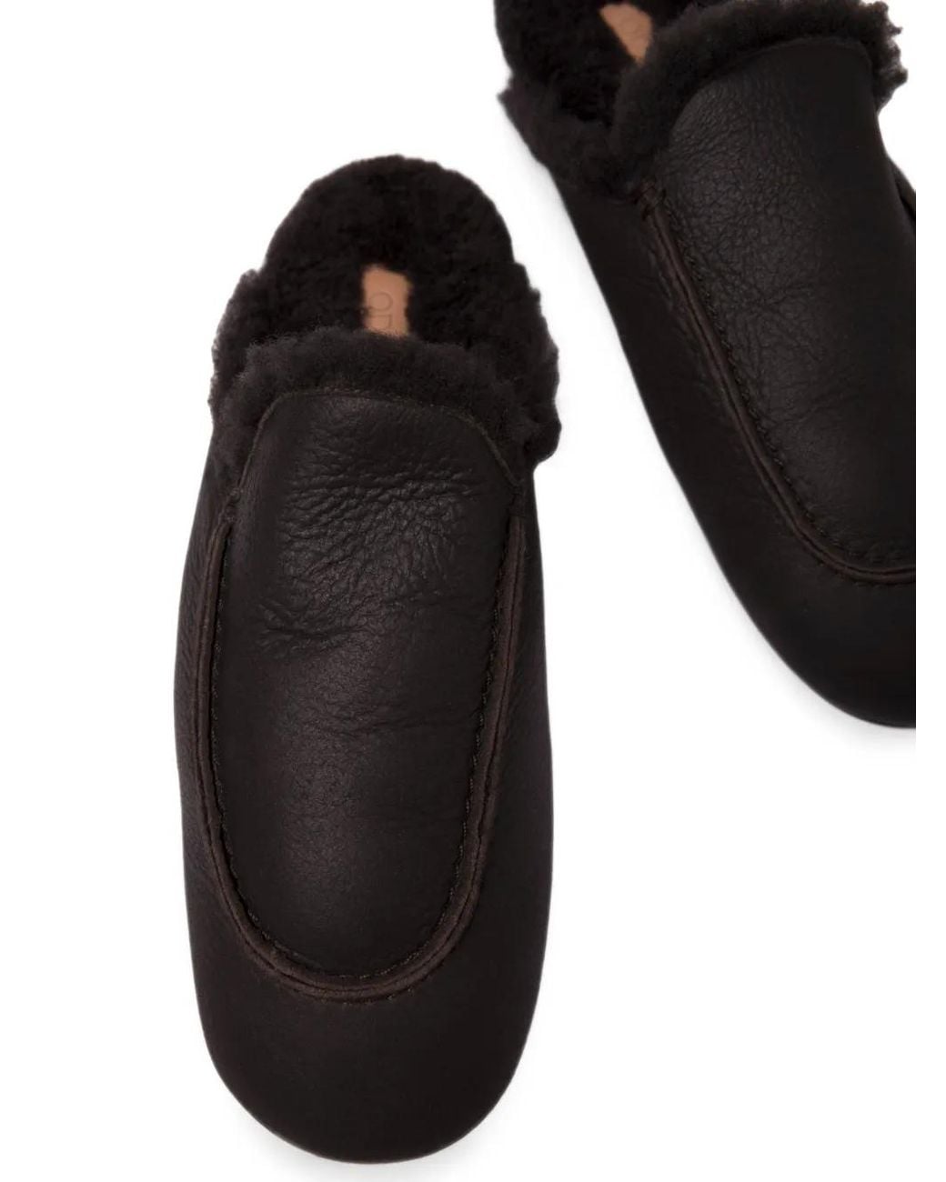 Odissi Black Mules Lio En Cuir À Intérieur Fourré