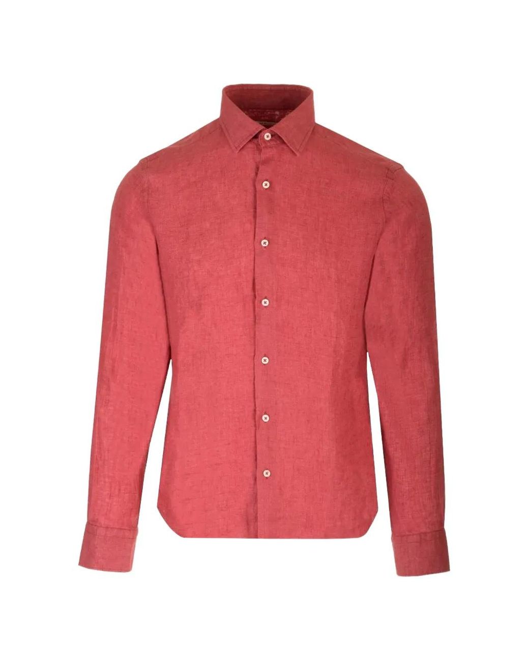 Al Duca D'aosta Red Slim-Fit Washed-Linen Shirt for men
