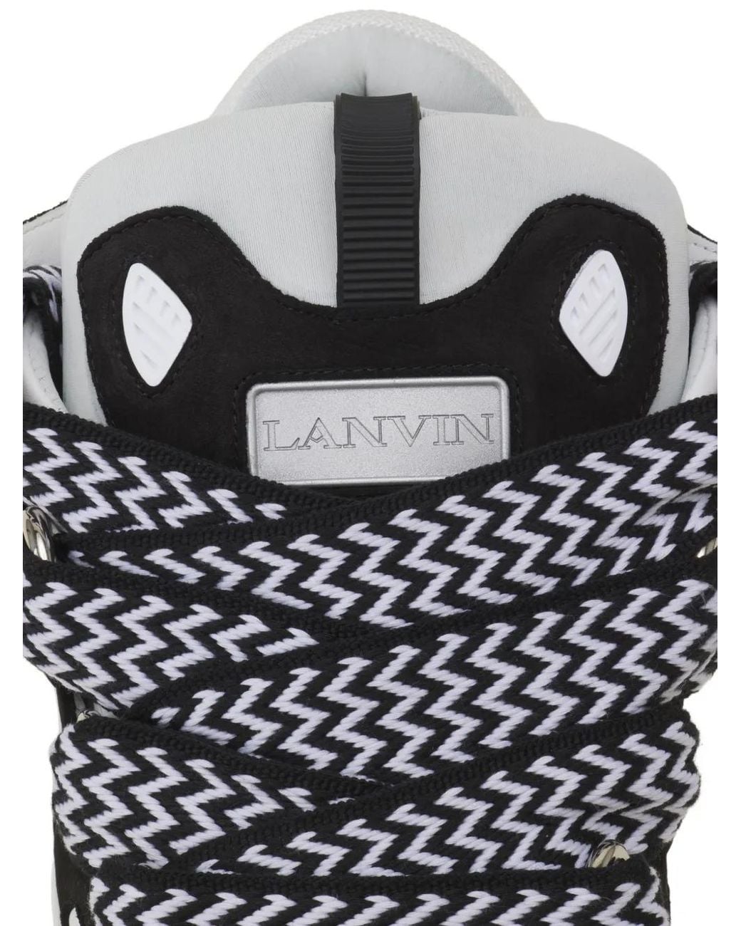 Lanvin Black Zigzag Lace-Up Sneakers