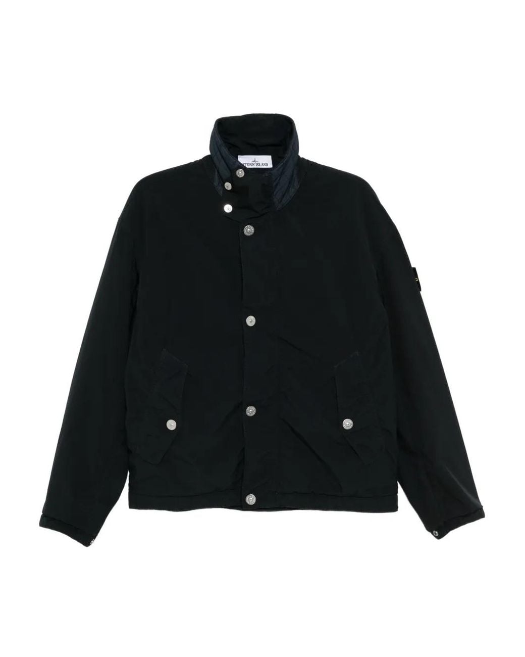Stone Island Black Logo-Patch Jacket for men