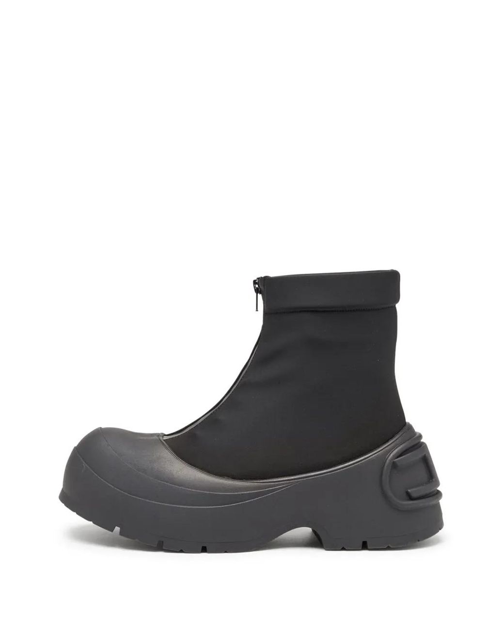 DIESEL Black D-Donald-Rubber-Trimmed Ankle Boots for men