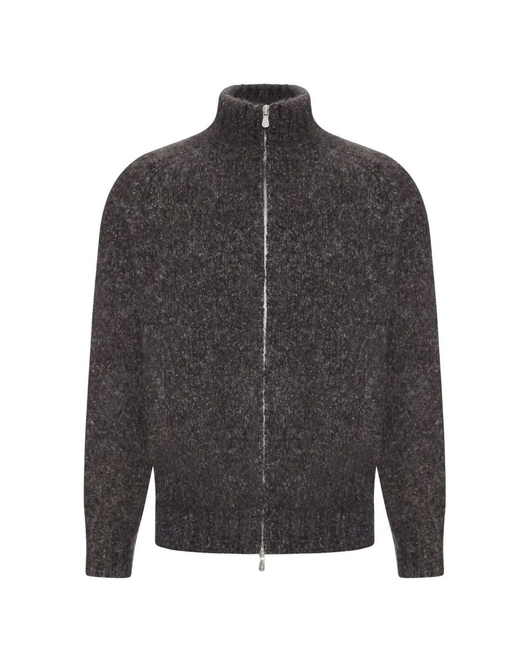 Brunello Cucinelli Gray Cardigan À Fermeture Zippée for men