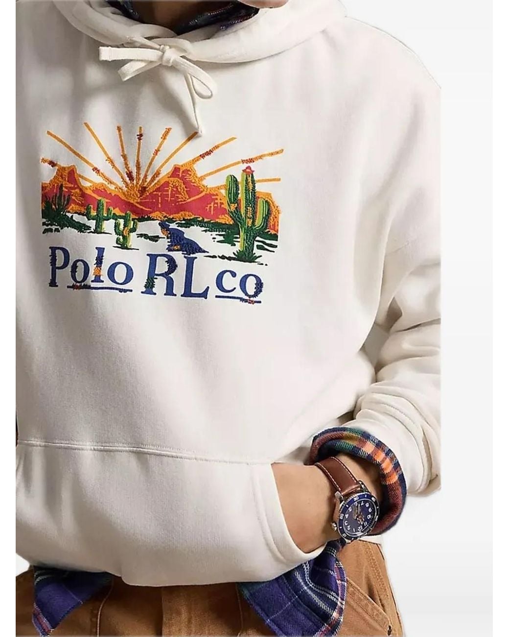 Polo Ralph Lauren Gray Graphic-Print Drawstring Hoodie for men