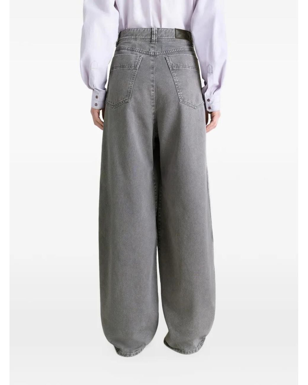 Lemaire Gray Snow-Wash Tapered Trousers