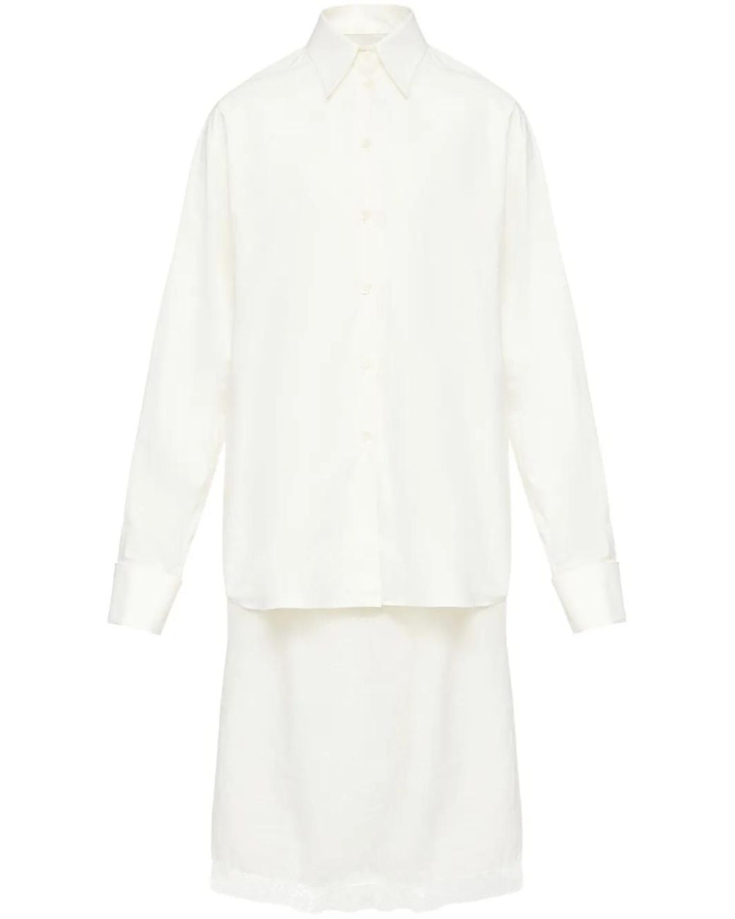 MM6 by Maison Margiela White Midi Shirt Dress