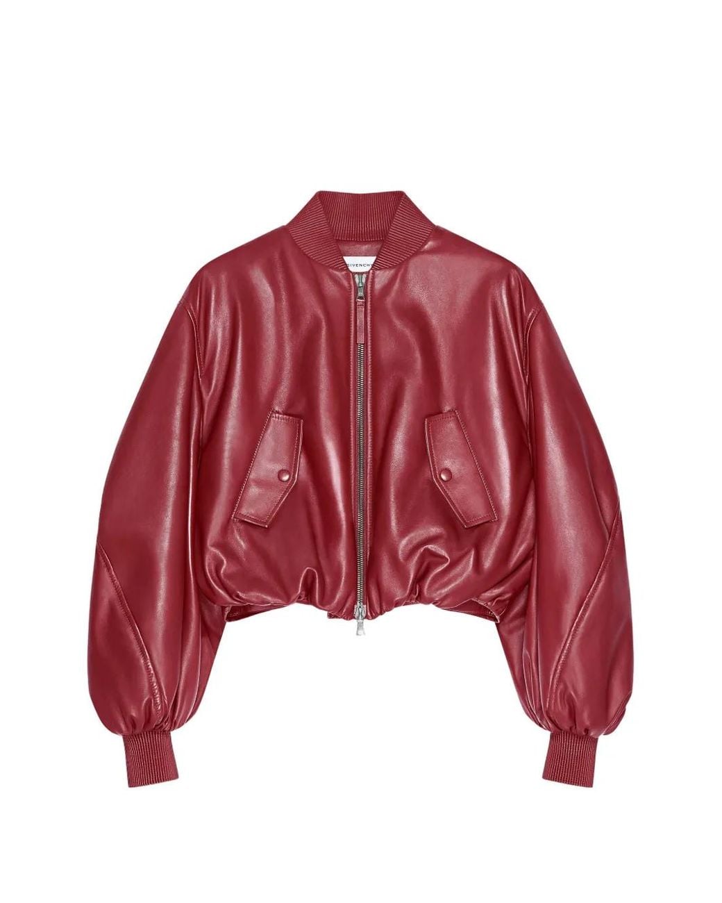 Givenchy Red Cropped Cocoon Bomber