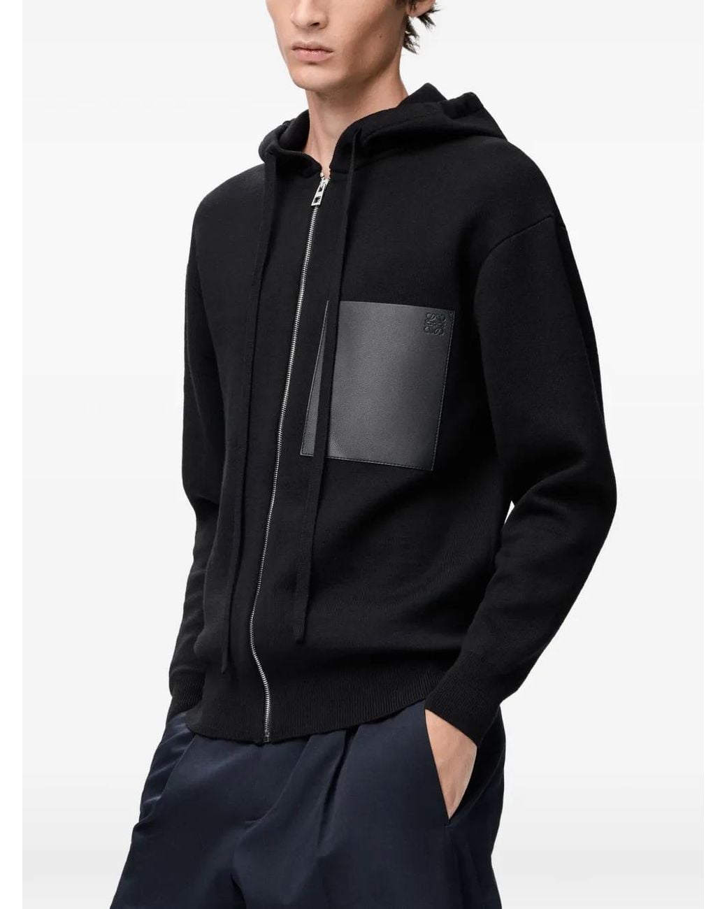 Loewe Black Zip-Up Hoodie for men