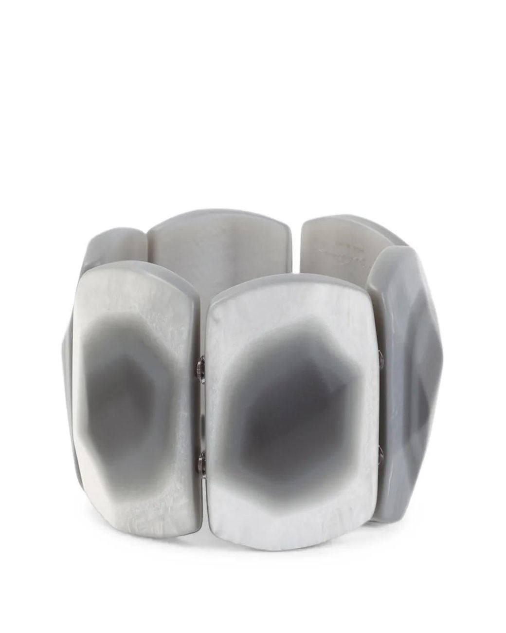 Giorgio Armani Gray Geometric-Panel Bracelets