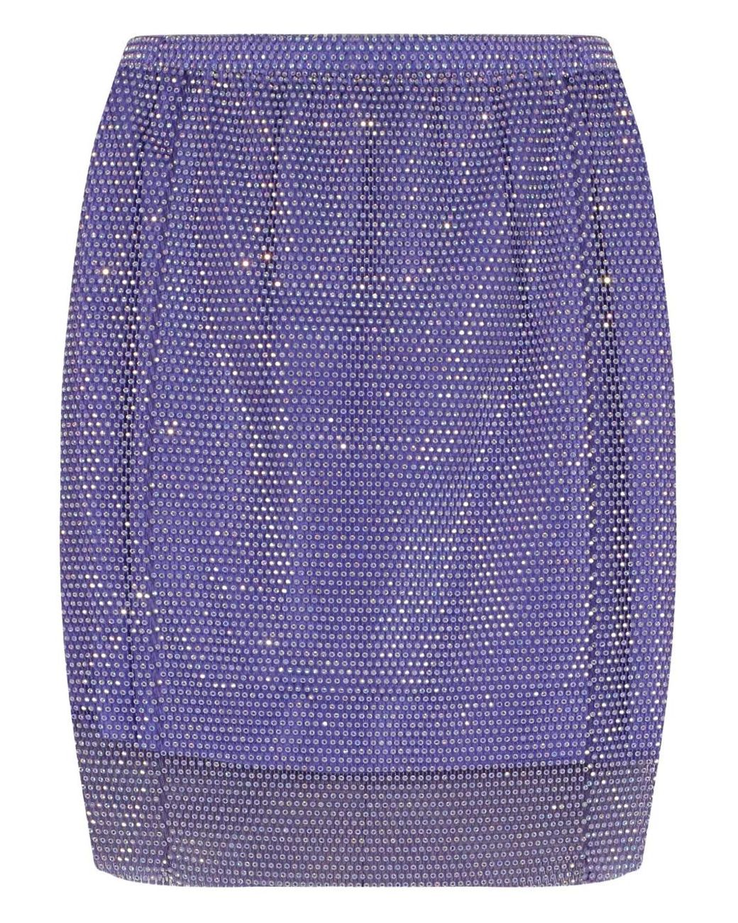 Santa Brands Blue Rhinestone-Netted Mini Skirt