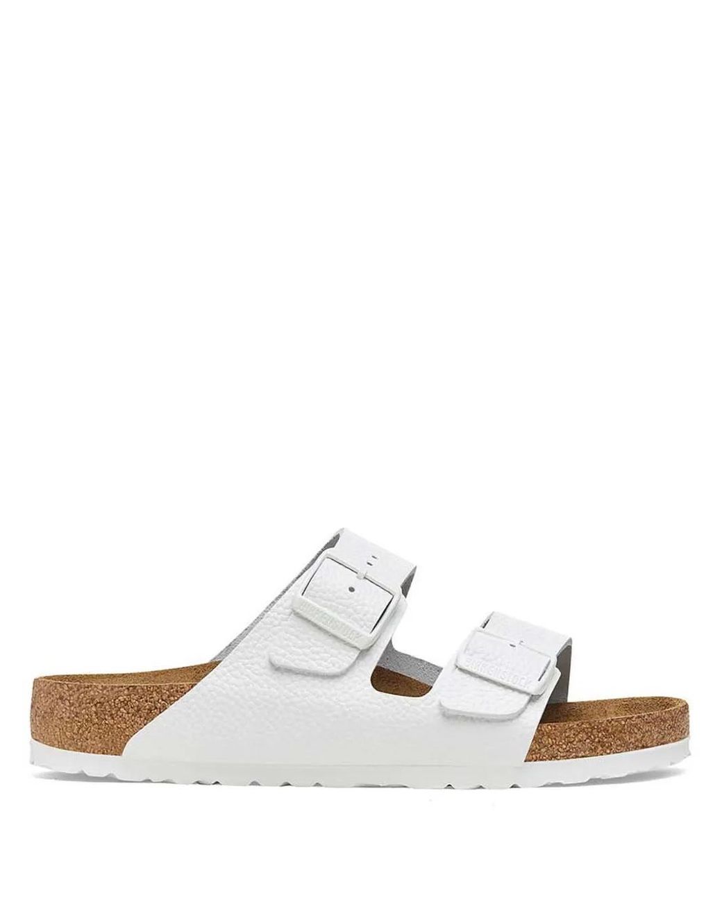 Birkenstock White Arizona Leather Slides for men