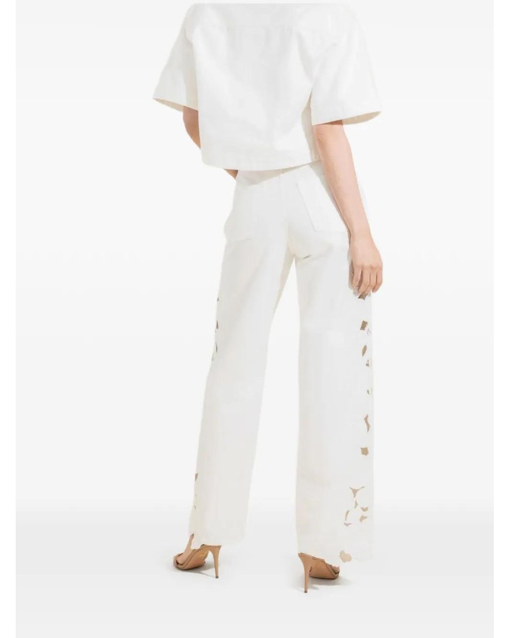 Jonathan Simkhai White Porter Embroidered Jeans