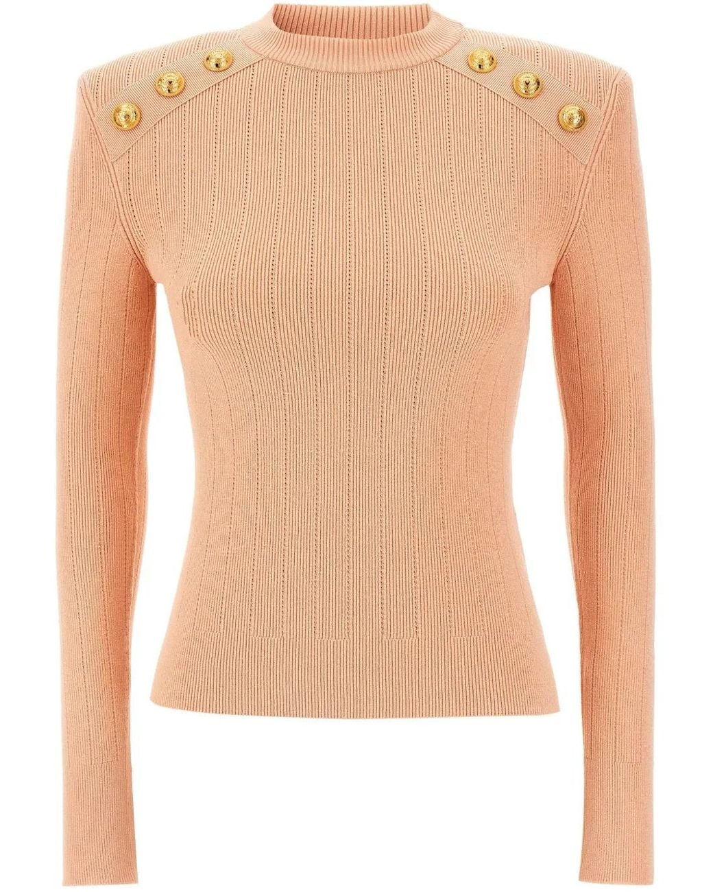 Balmain White 'Chiocciola' Sweater