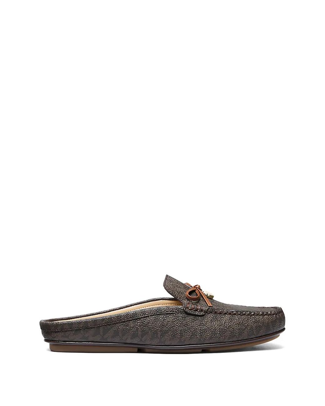 Michael Kors White Greta Monogram-Pattern Mules