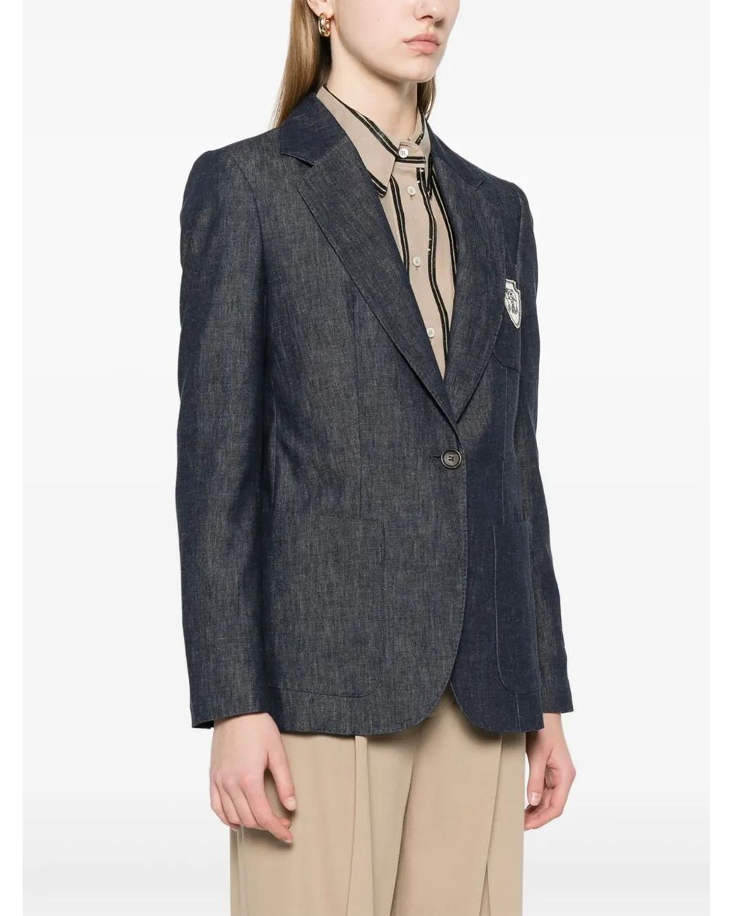 Brunello Cucinelli Blue Chambray Blazer