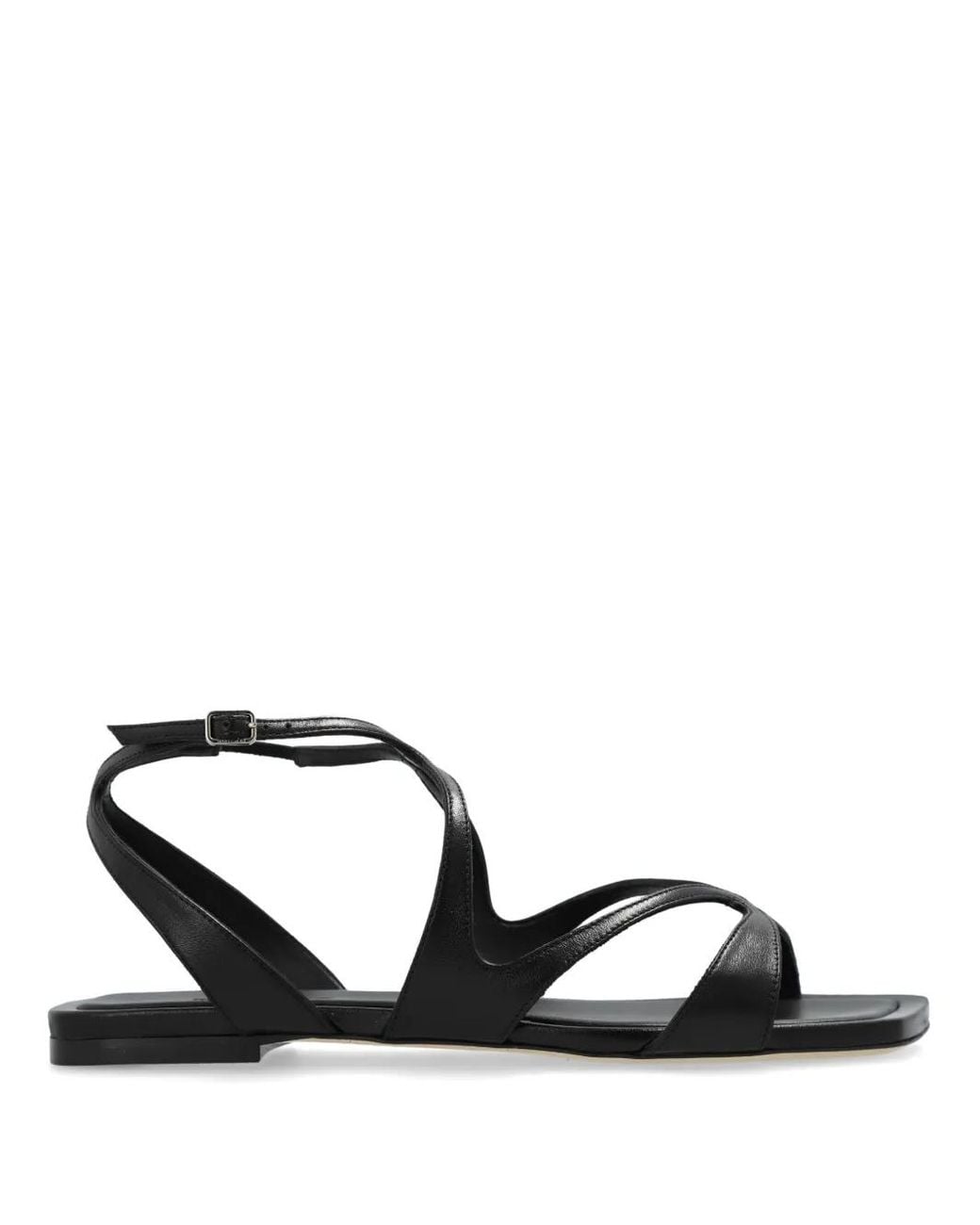 Jimmy Choo Black Ayla Leather Sandals