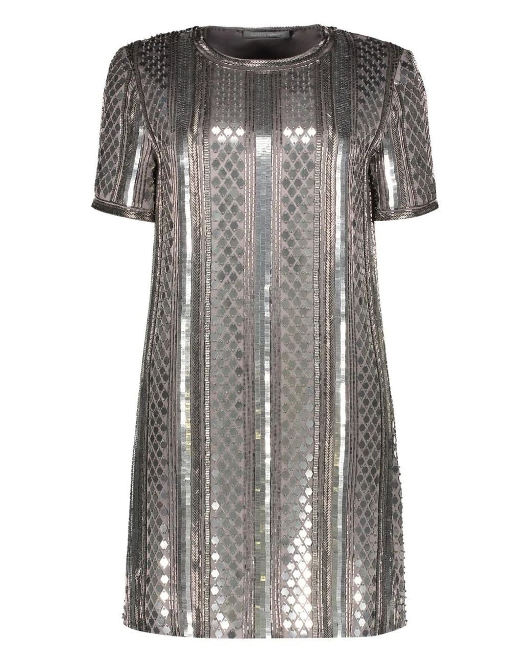 Alberta Ferretti Sprankelende Sequin Mini-Jurk in het Gray
