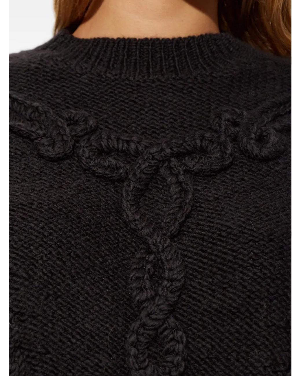 Isabel Marant Black Pull Katria En Maille Torsadée