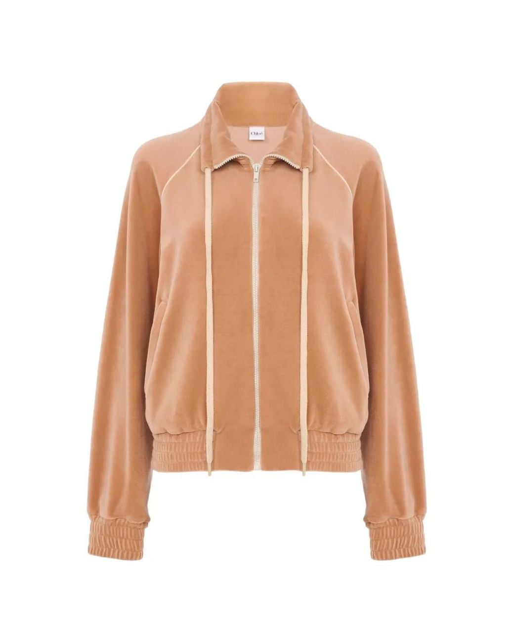 Chloé Brown Track Jacket With Logo And High Neck